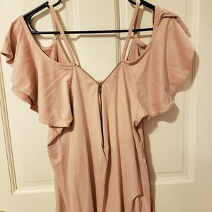 Suede off-shoulder top